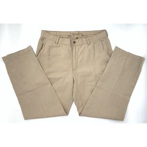 Indigo Palms Classic ChinoFit Beige Flat Front Men's‎ Pants Size W38 L34
